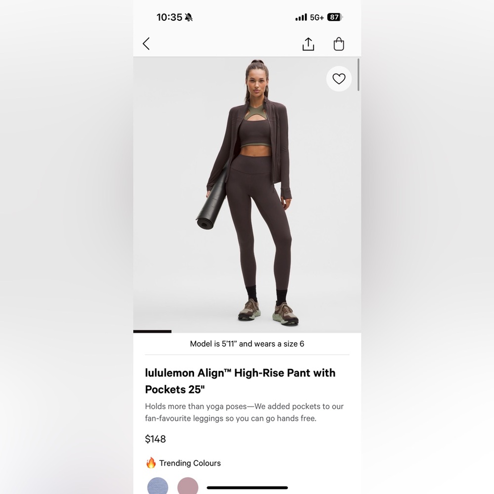 lululemon align 25’ evergreen leggings with pockets